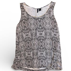 Cynthia Rowley Black and White Patterned Tank Top